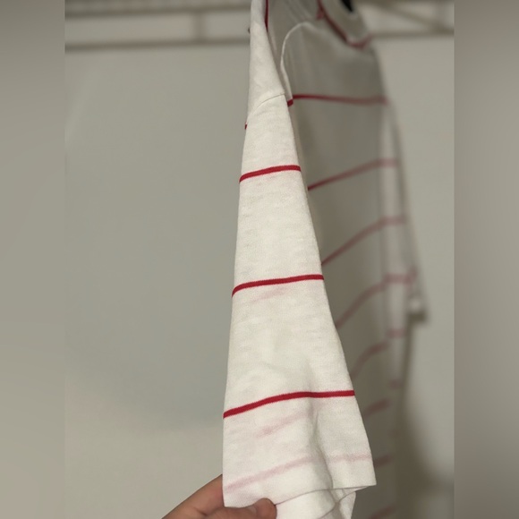 10/10 Spotless 80’s Vintage “CBS Sports” Golf Shirt White/Red stripes Sz XL-L - Picture 5 of 7